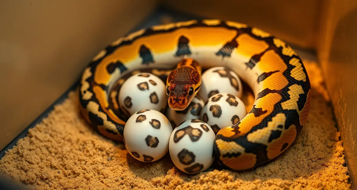 Ball python clutch documentation for breeders Ball python 4-egg clutch in incubation setup showing typical smaller clutch size for breeding females