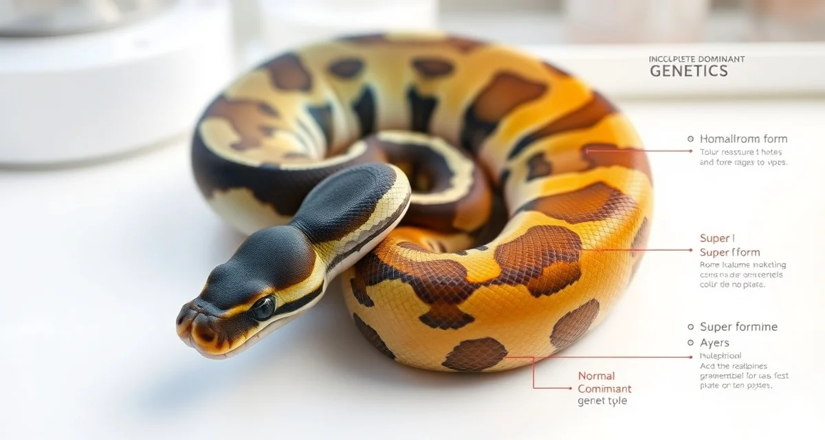 Incomplete Dominant Ball Python Genetics Visual Guide Ball python incomplete dominant morph showing phenotype spectrum from normal to super form coloration patterns