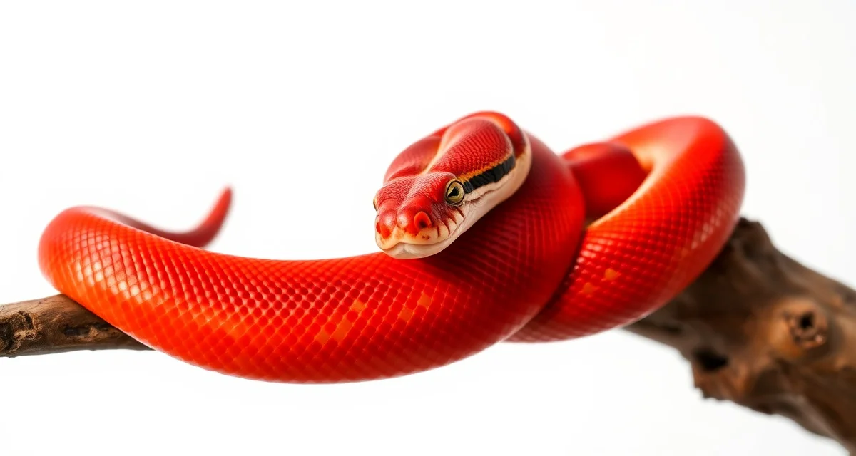 Premium blood python breeding specimen Blood python morph specimen displaying premium coloration, representing valuable breeding stock for hatchery operations