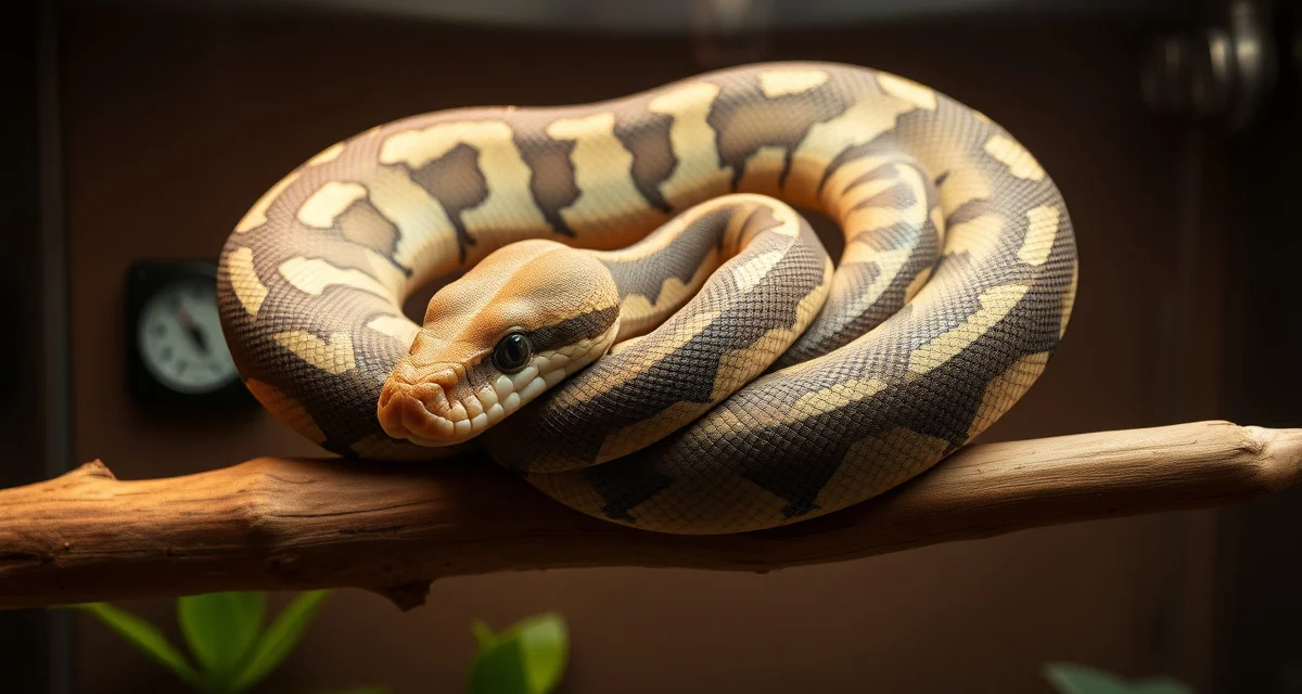 Boa breeding seasonal cycling requirements Healthy boa constrictor displaying optimal body condition for seasonal breeding cycle preparation and temperature management.