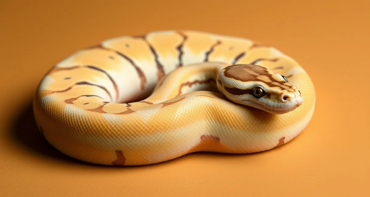 Fire Clown ball python morph visual guide Fire Clown ball python displaying ivory base color and distinctive alien head pattern characteristic of the Fire and Clown combo morph