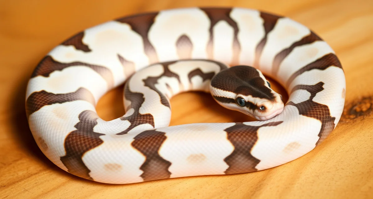 Premium lesser pied ball python morph Lesser pied ball python displaying bright white patches and reduced pattern expression characteristic of BEL complex breeding projects.