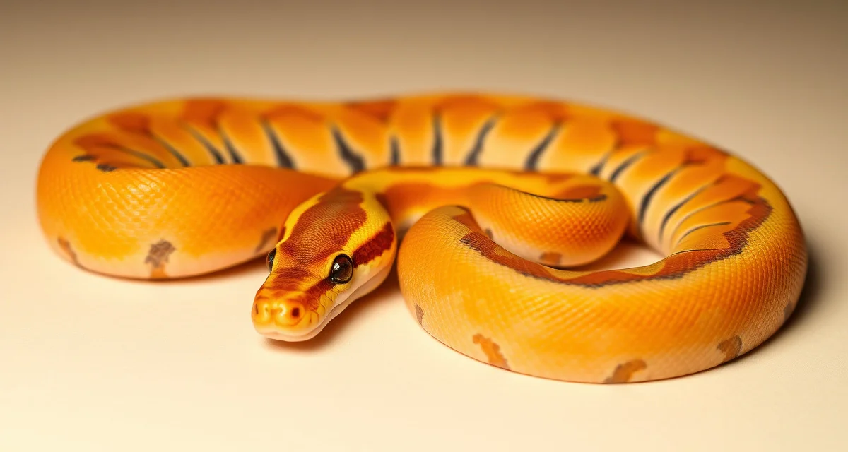 OD Clown morph ball python breeding specimen Orange Dream Clown ball python displaying characteristic warm orange coloration combined with clown pattern markings used in breeding projects