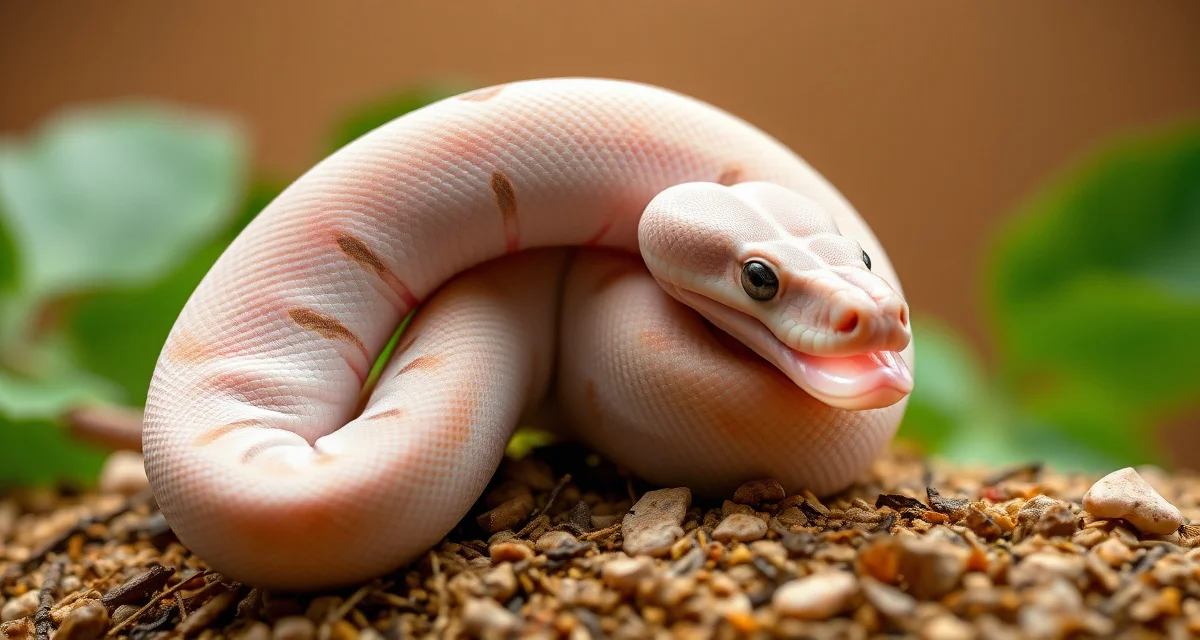 Pastel Ball Python Genetics Visual Pastel ball python displaying characteristic pale coloration and reduced patterning from co-dominant pastel gene expression.