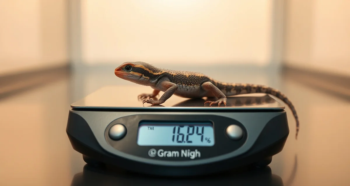 Professional hatchling weight measurement Reptile hatchling being weighed on a digital scale for growth tracking and health monitoring